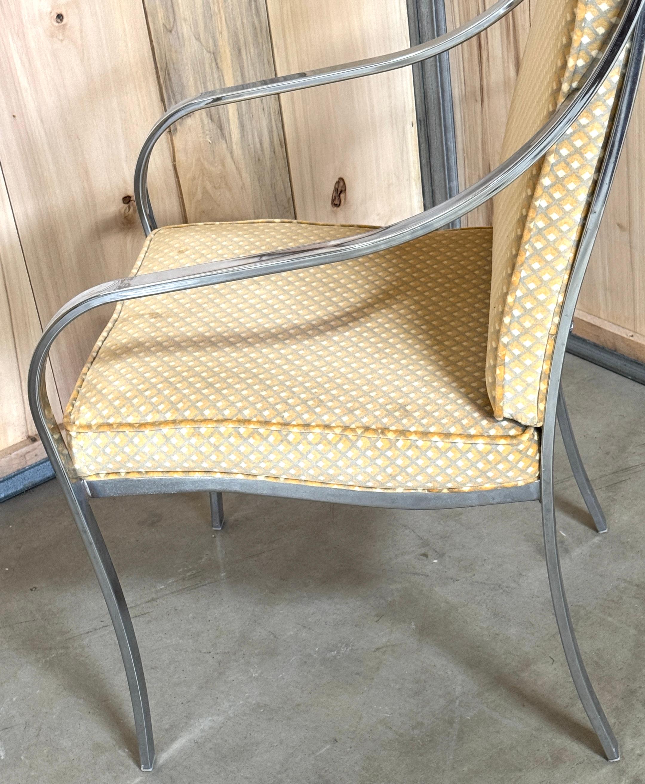 Ensemble de six cadres de fauteuils élégants en chrome poli des années 1970, style Milo Baughman en vente 3