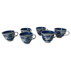 Juego de seis pequeñas tazas de té chinas tradicionales antiguas