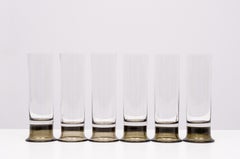 Set of Six Smoked Glass Beer Glasses by Rosenthal, 1970s