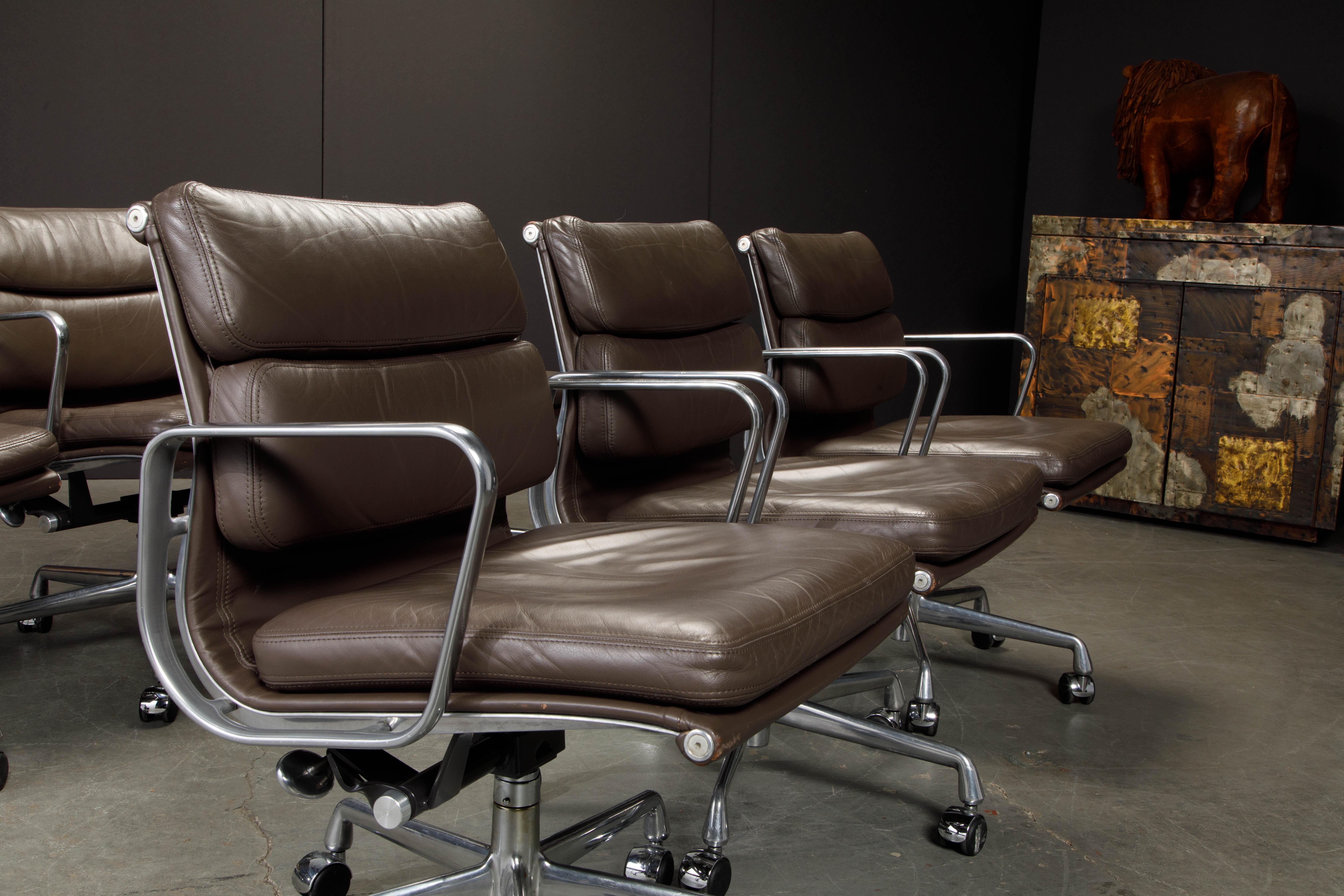 American Set of Six 'Soft Pad' Desk Chairs by Charles Eames for Herman Miller, Signed
