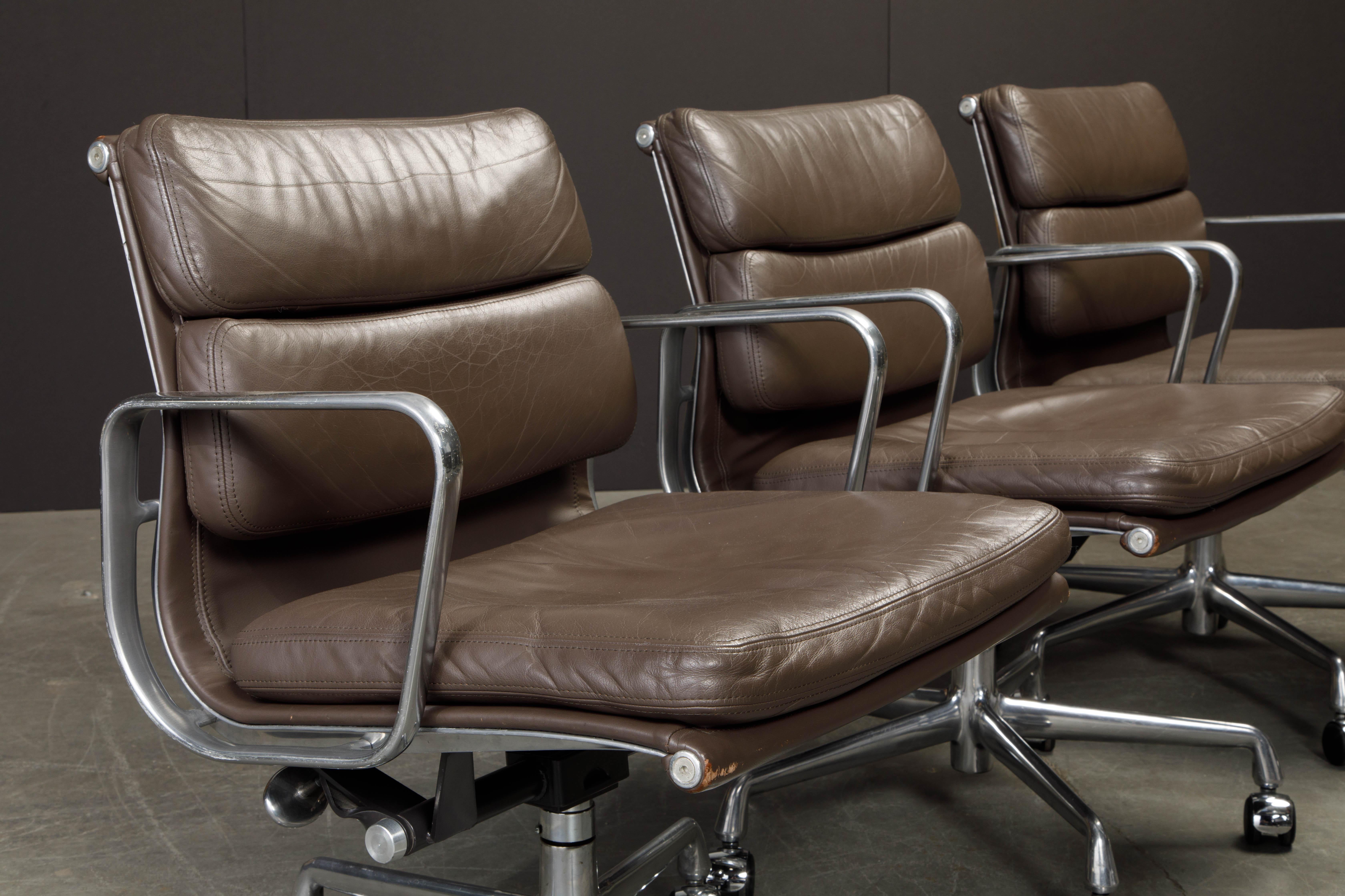 Set of Six 'Soft Pad' Desk Chairs by Charles Eames for Herman Miller, Signed In Good Condition In Los Angeles, CA