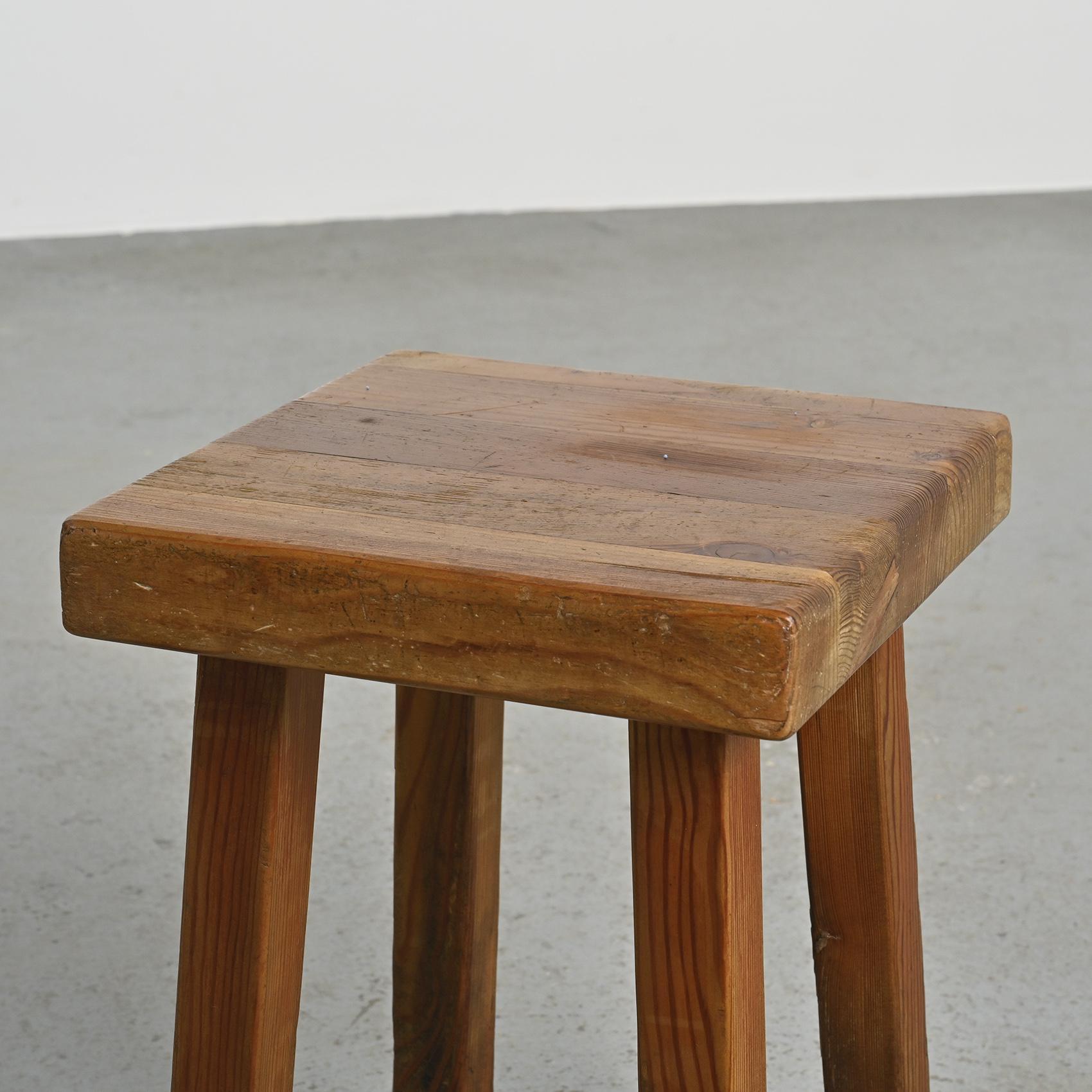 Set of six solid larch stools by Charlotte Perriand, Les Arcs, circa 1985 For Sale 5