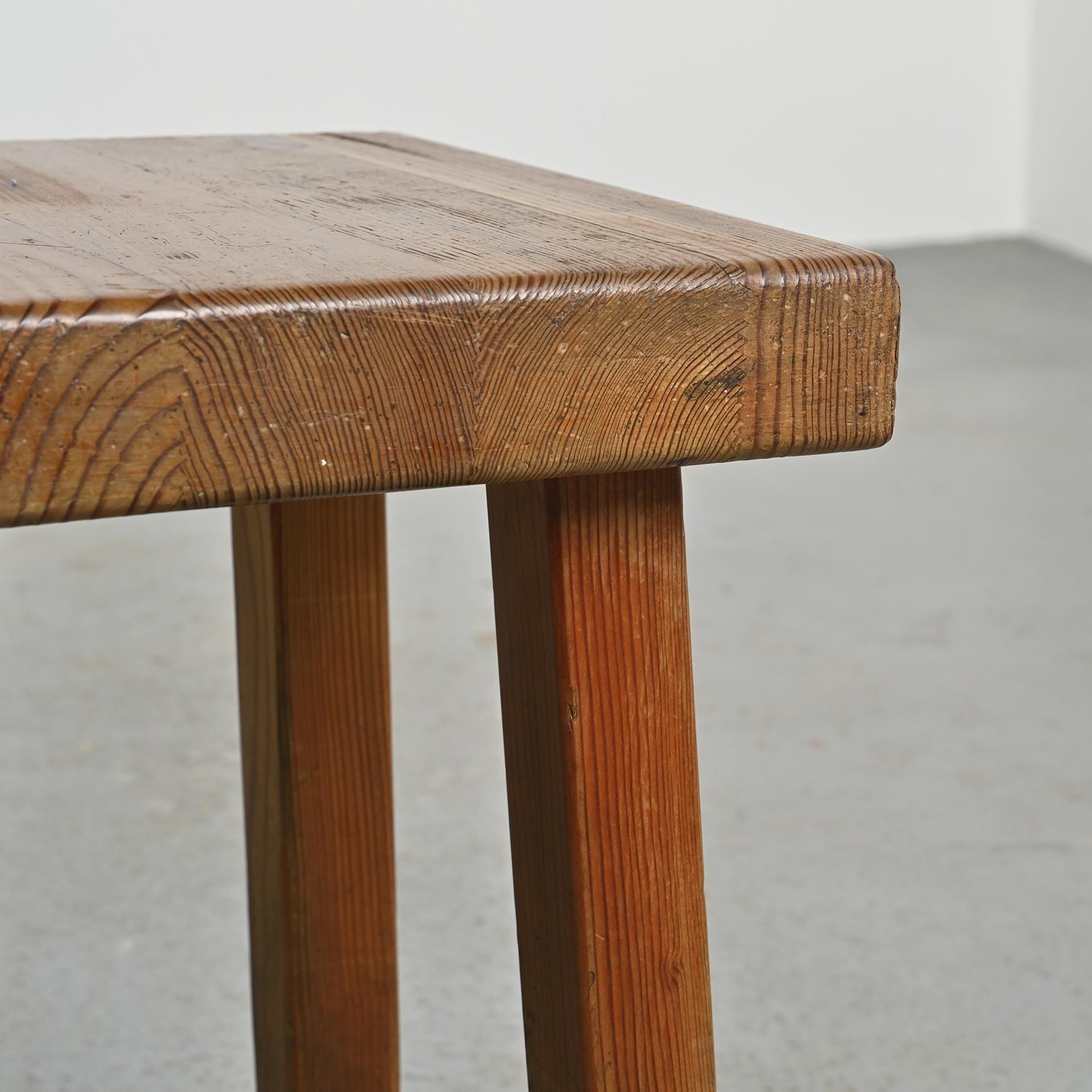 Set of six solid larch stools by Charlotte Perriand, Les Arcs, circa 1985 For Sale 6