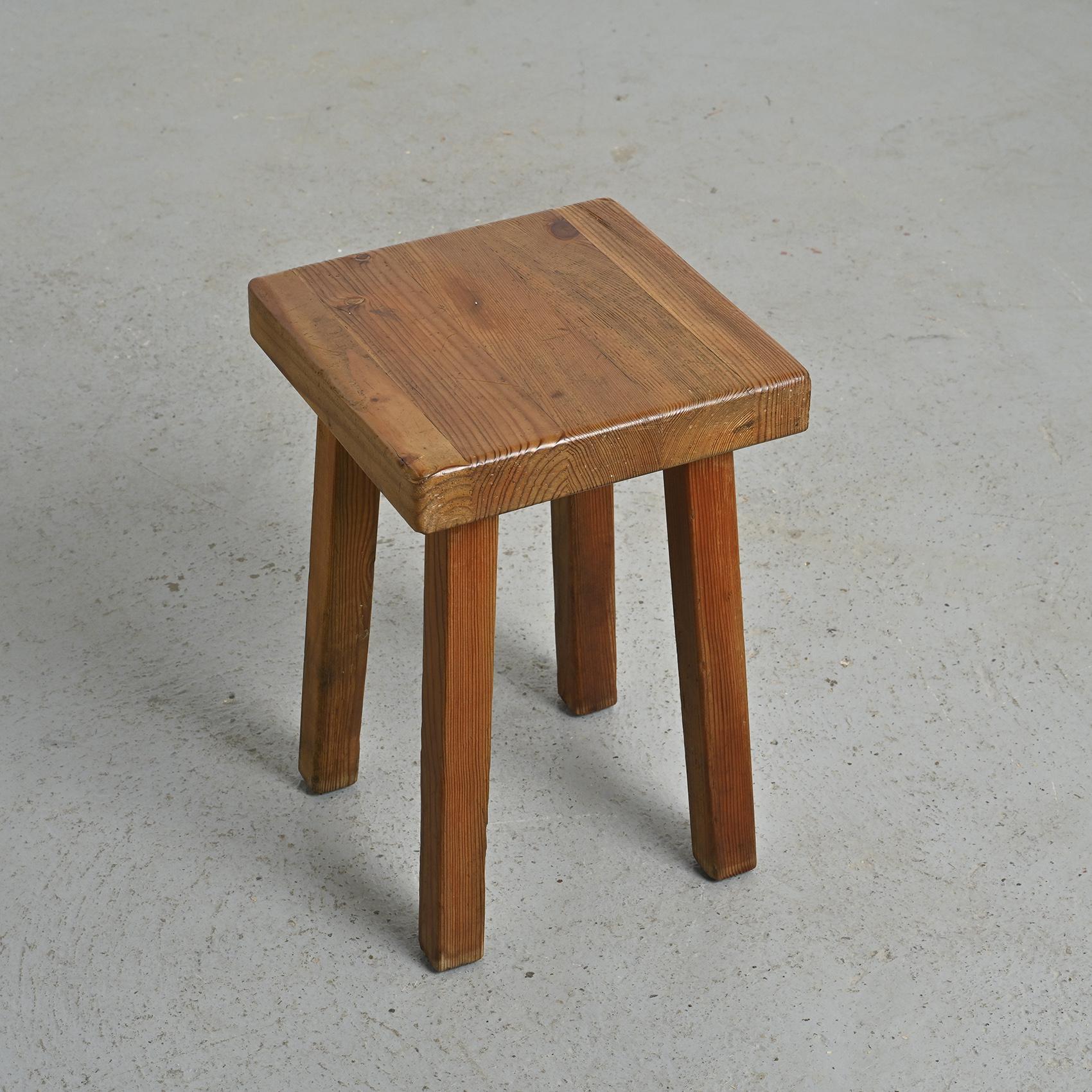Set of six solid larch stools by Charlotte Perriand, Les Arcs, circa 1985 For Sale 7