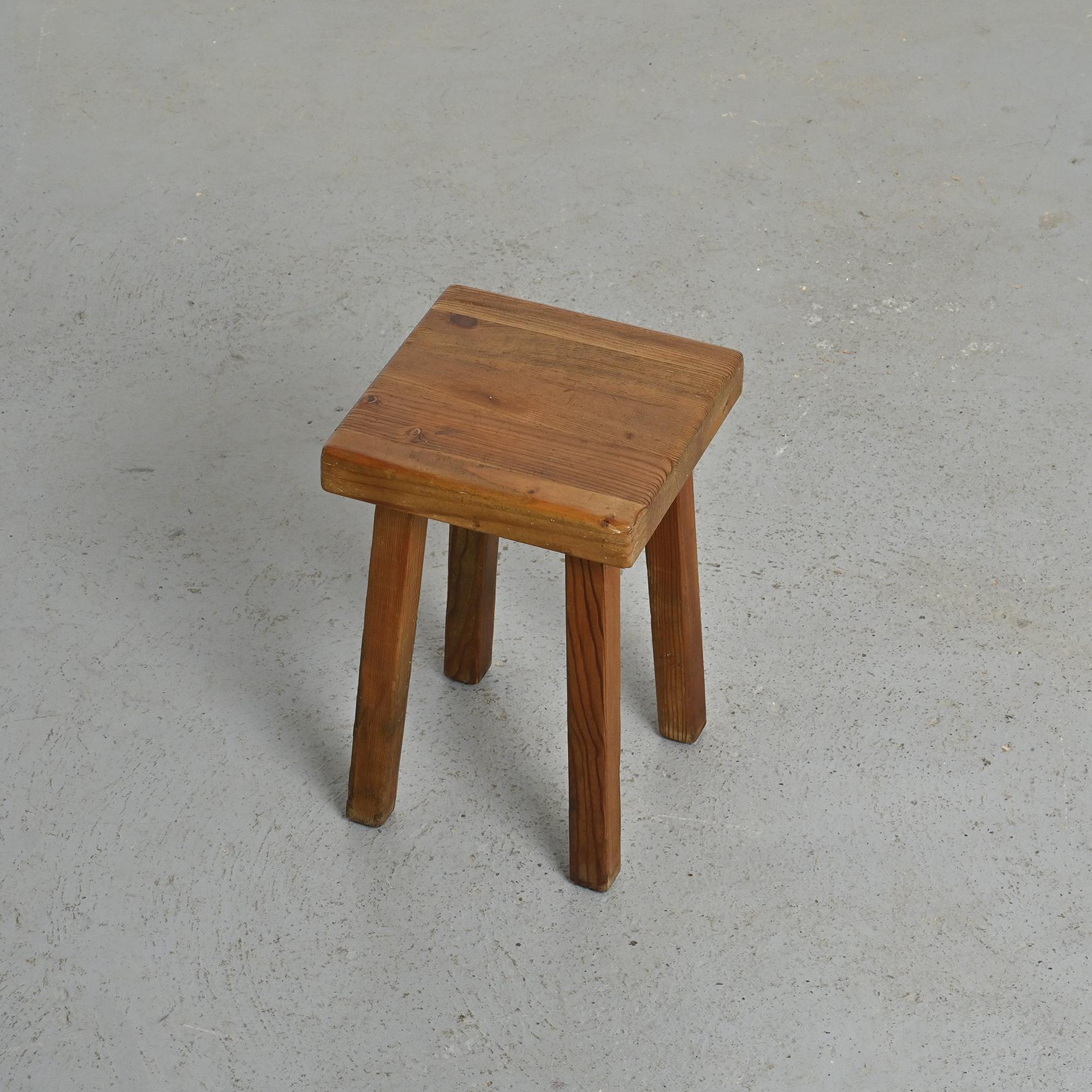 Set of six solid larch stools by Charlotte Perriand, Les Arcs, circa 1985 For Sale 8