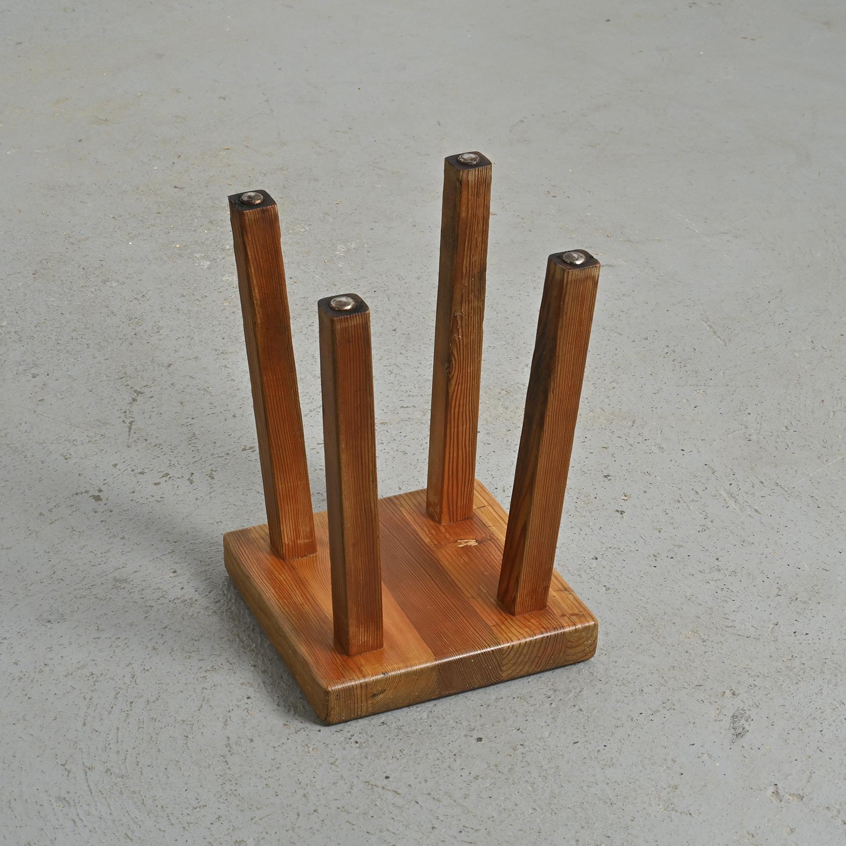 Set of six solid larch stools by Charlotte Perriand, Les Arcs, circa 1985 For Sale 9