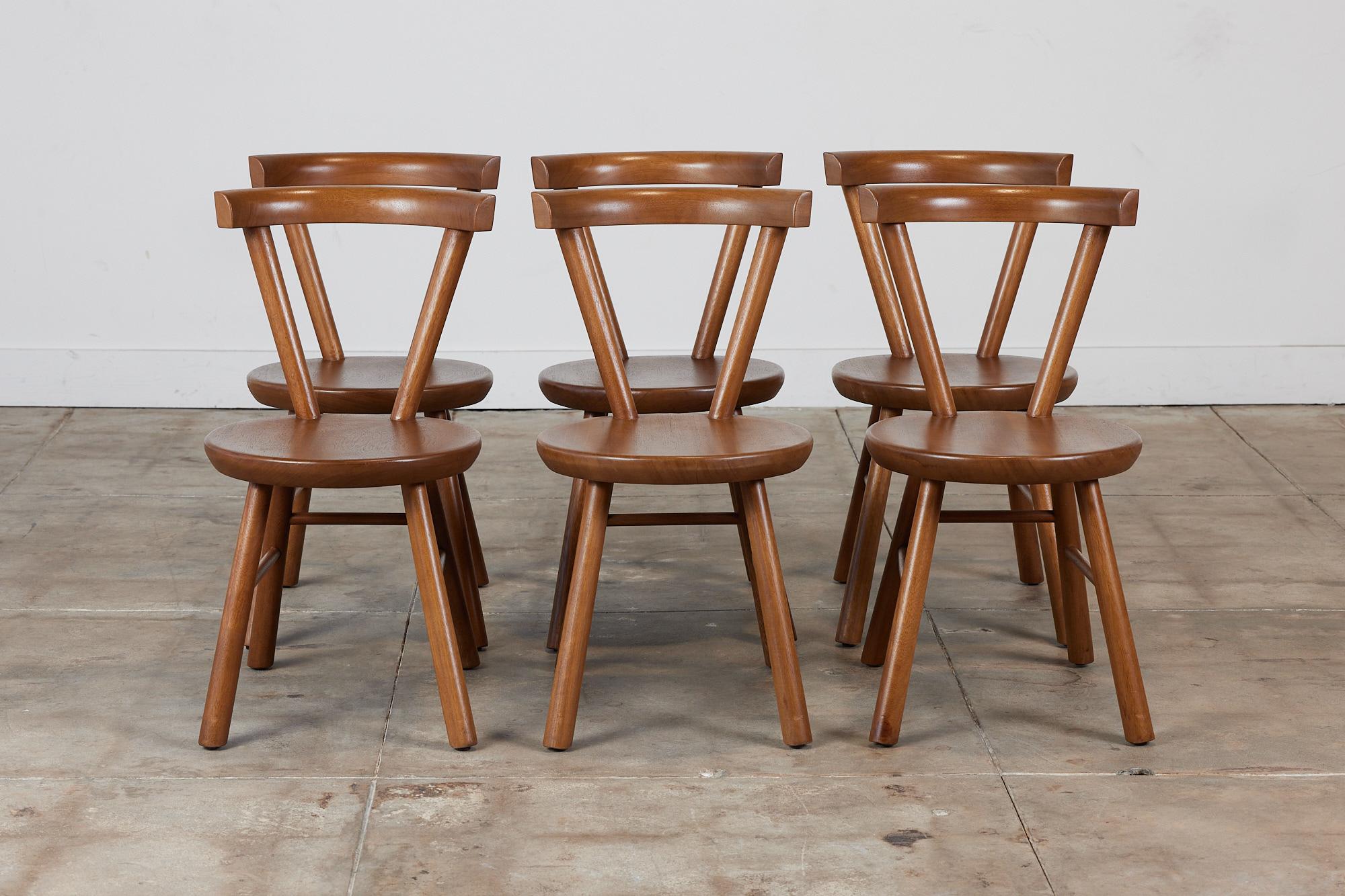 American Set of Six Solid Mahogany Dining Chairs