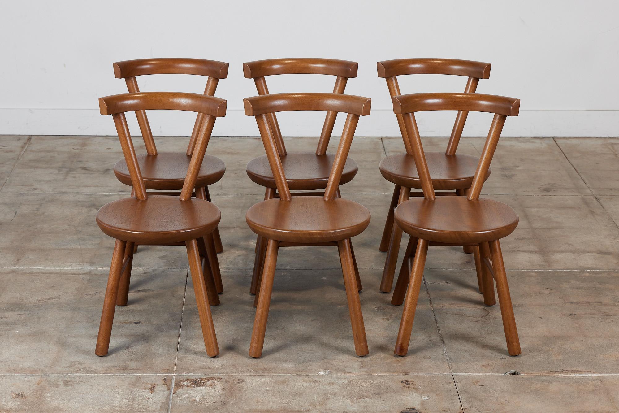 Late 20th Century Set of Six Solid Mahogany Dining Chairs