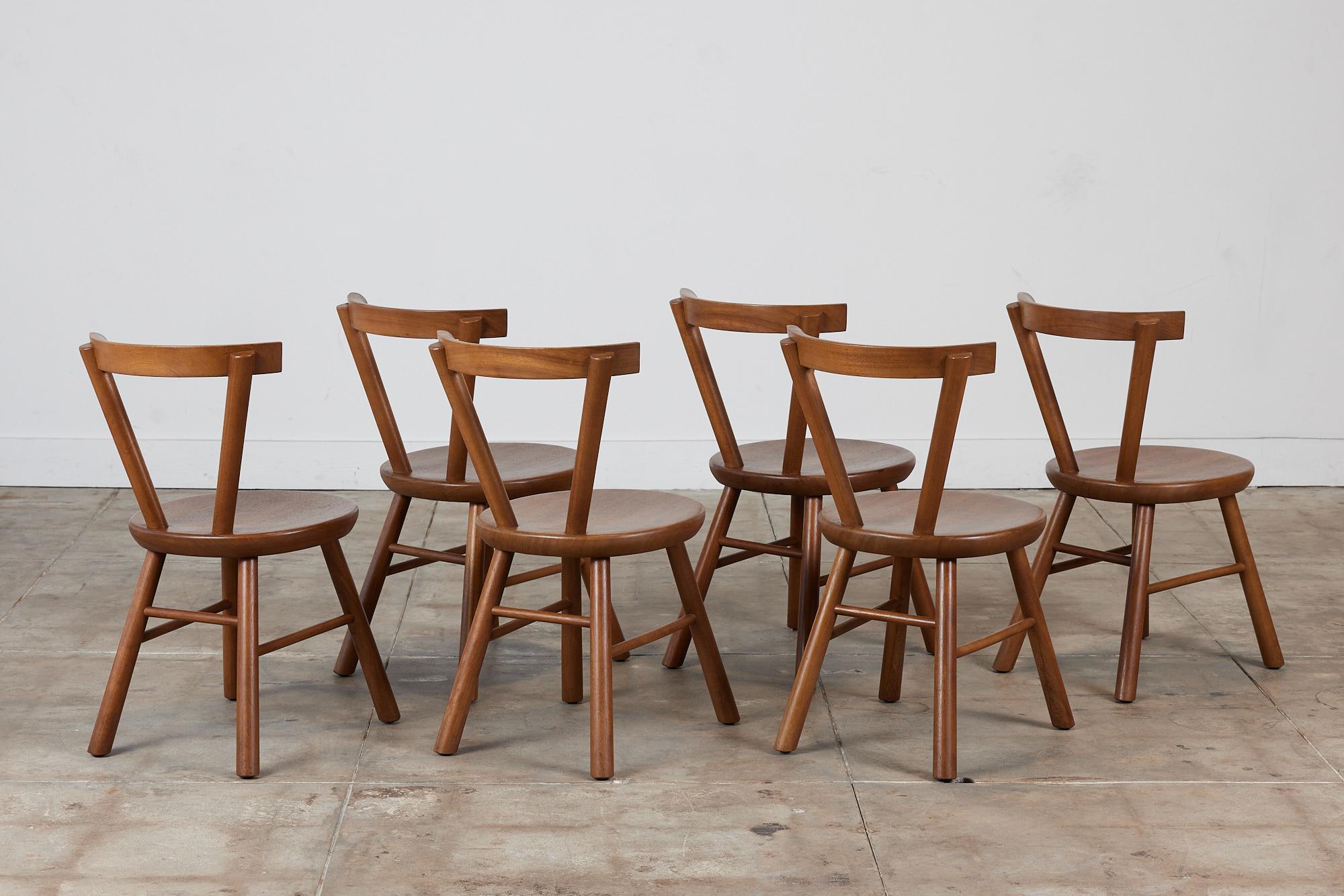 Set of Six Solid Mahogany Dining Chairs 1
