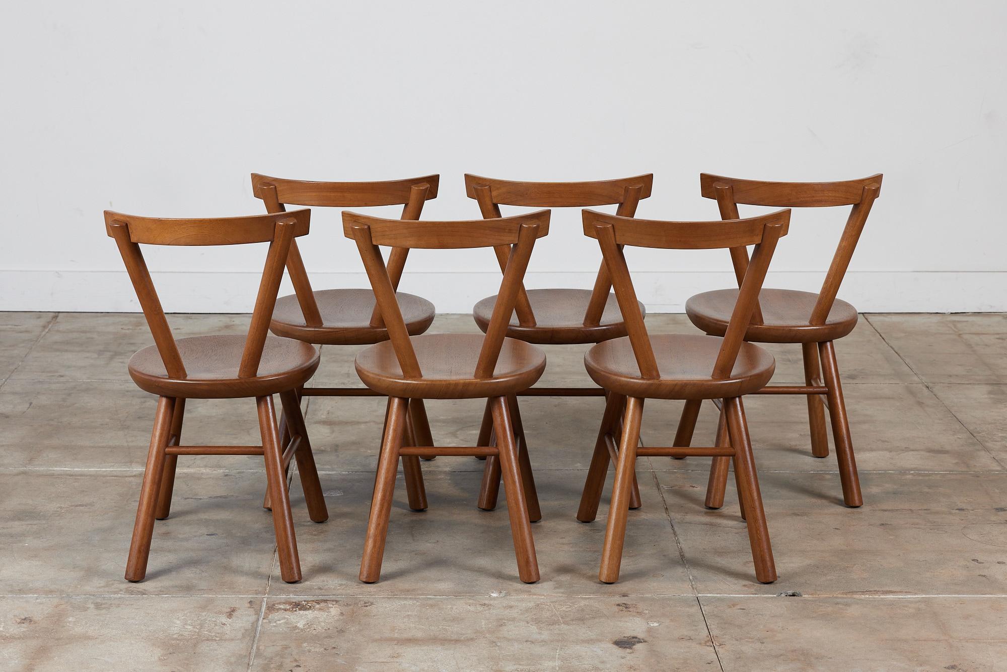 Set of Six Solid Mahogany Dining Chairs 2