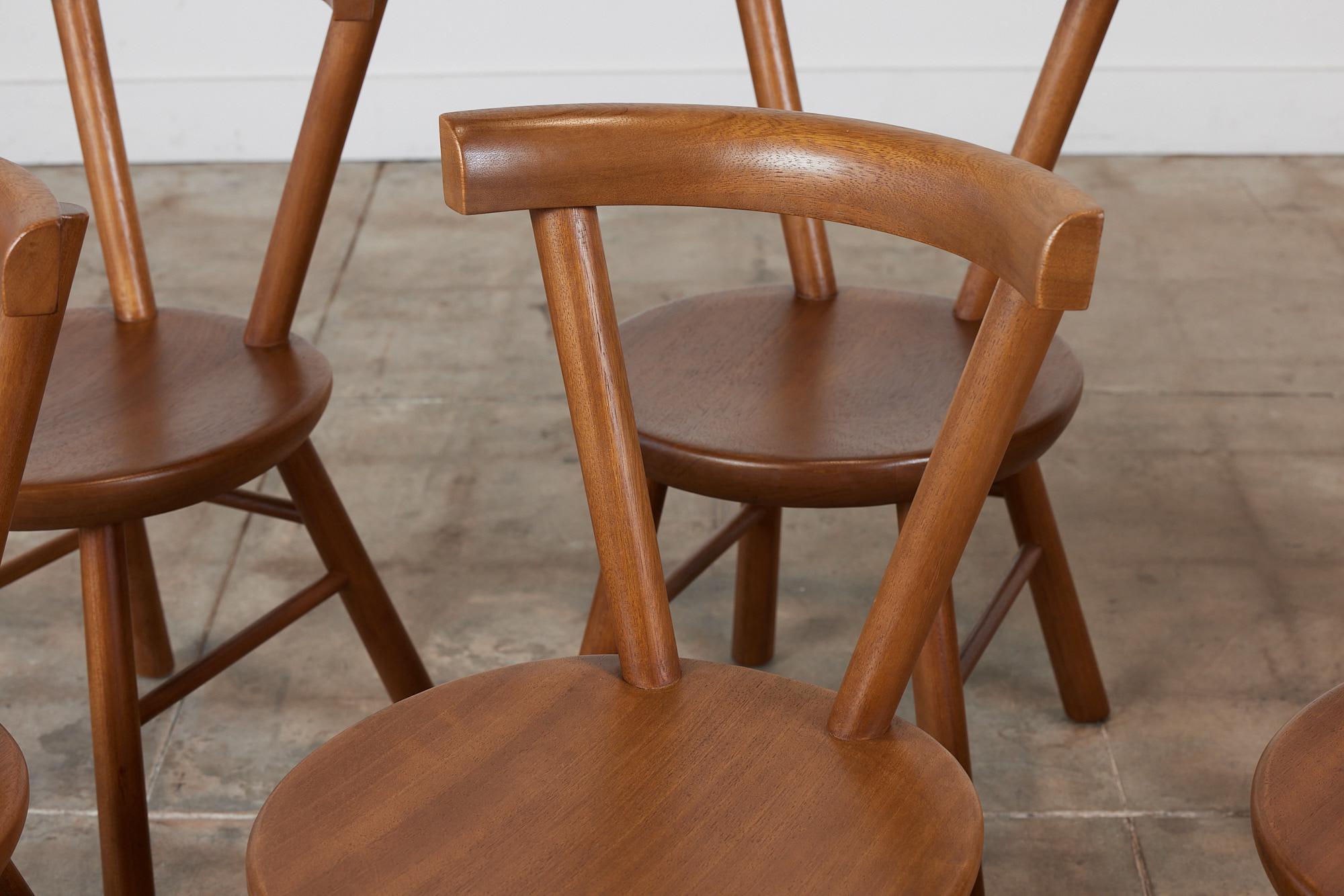 Set of Six Solid Mahogany Dining Chairs 3