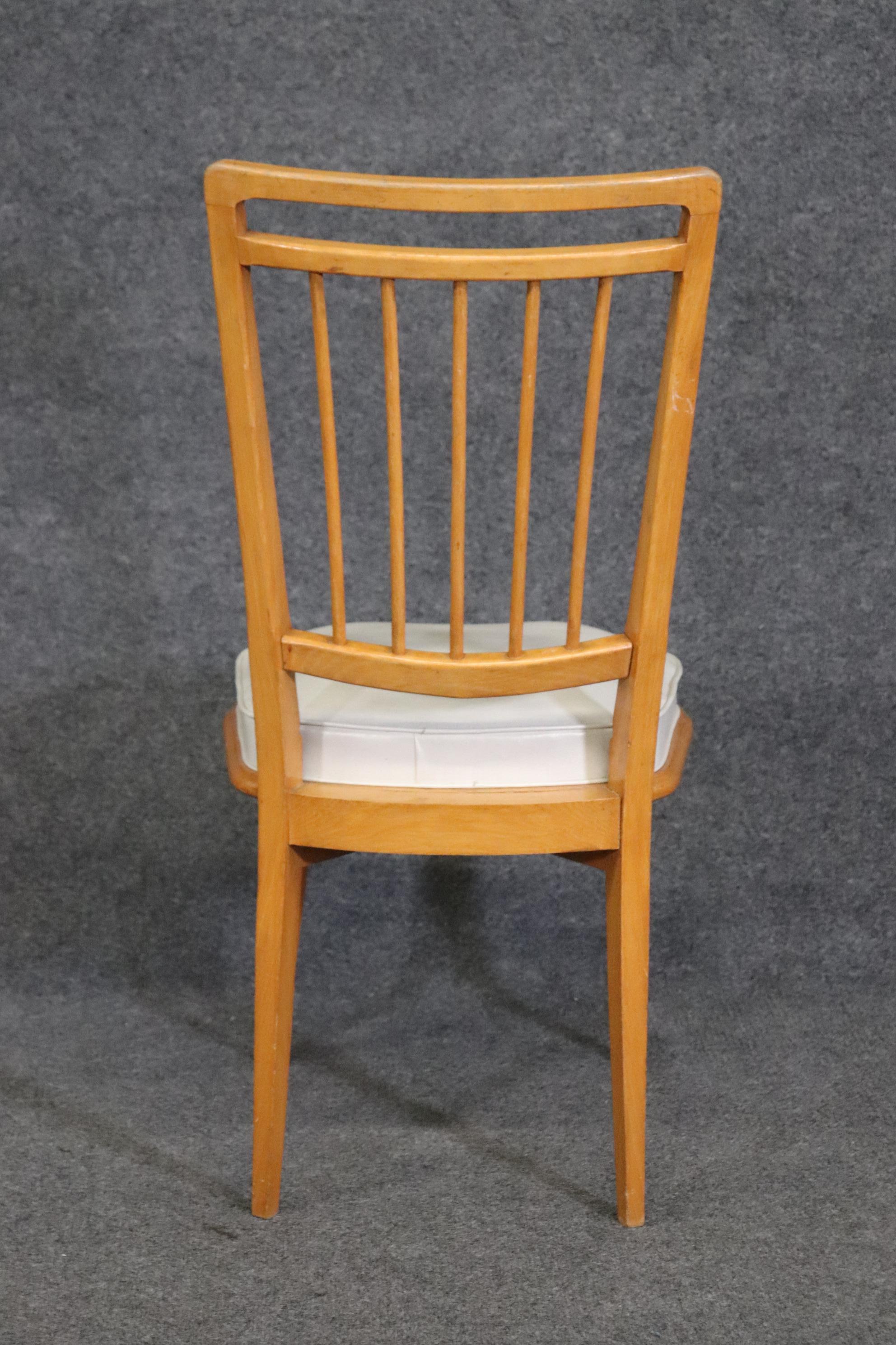 Satz von sechs massiven Sycamore Andre Arbus Stil Mid Century Modern Dining Stühle (Mitte des 20. Jahrhunderts) im Angebot