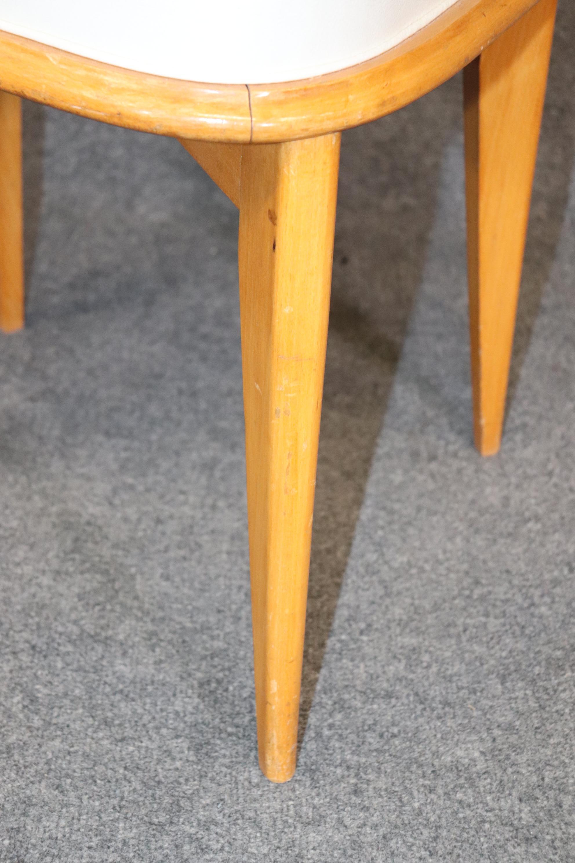 Set of Six Solid Sycamore Andre Arbus Style Mid Century Modern Dining Chairs For Sale 2