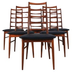 Set of Six Solid Teak Dining Chairs , Niels Koefoed