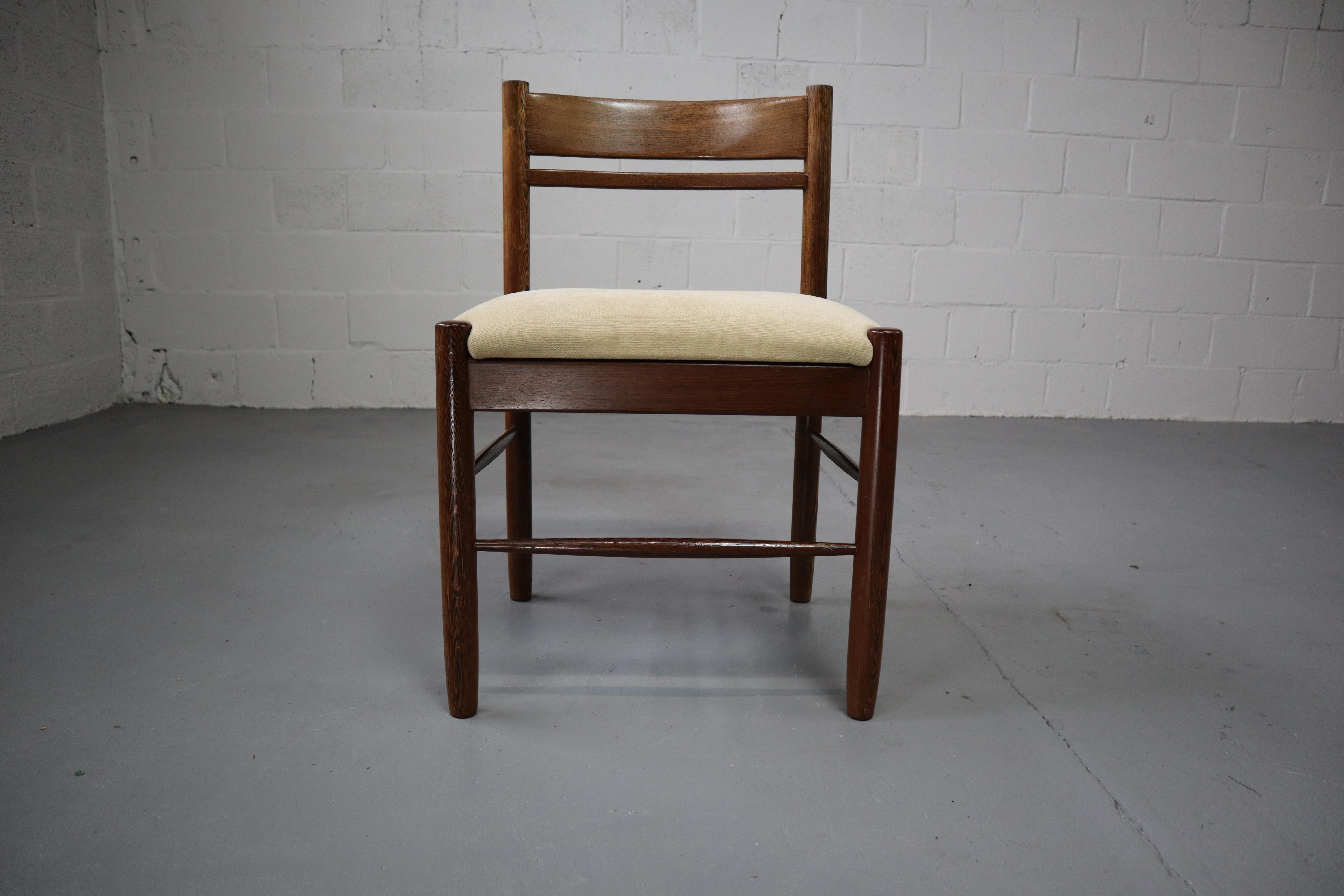 Set of Six Solid Wengé Dining Chairs, 1960s 3