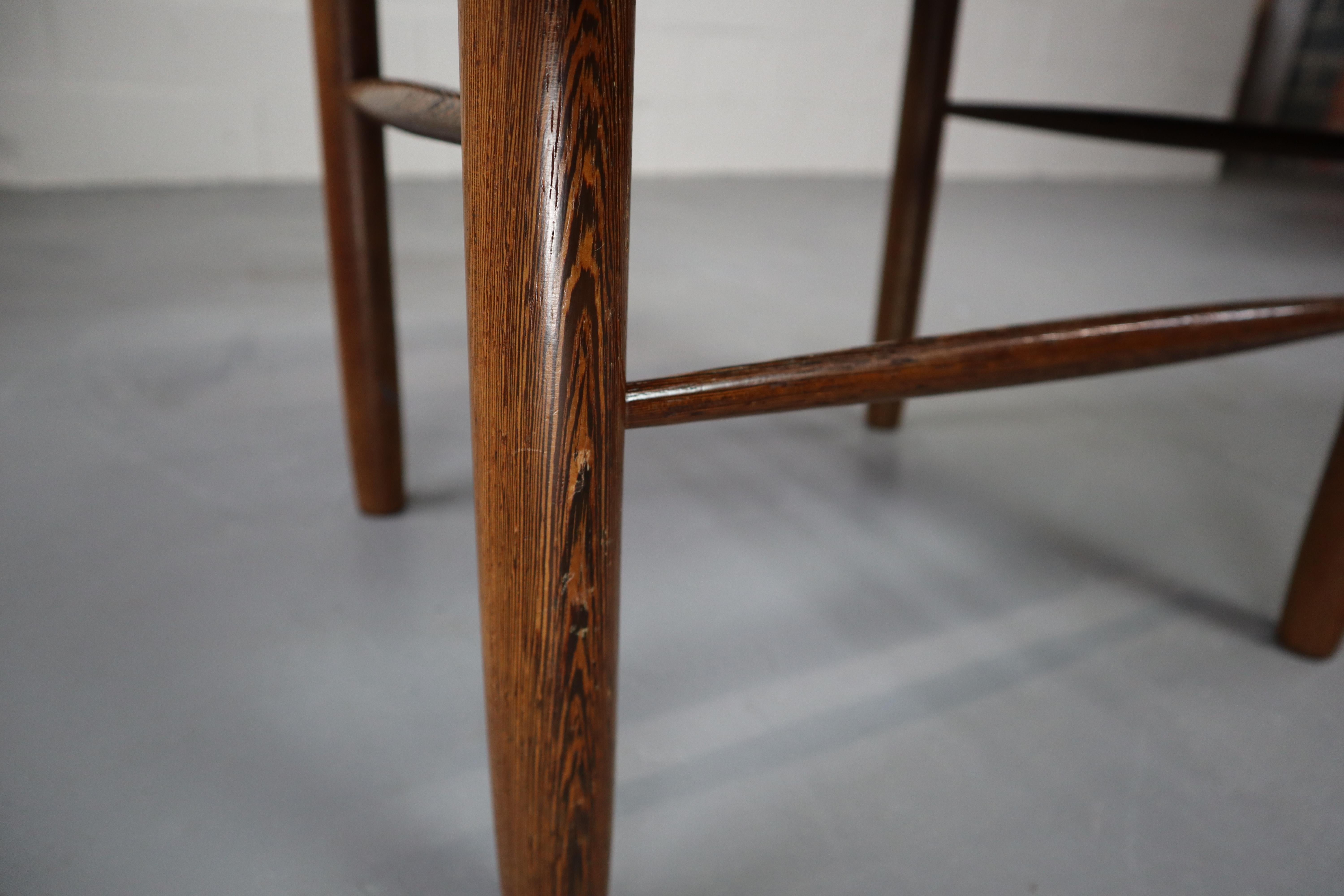 Set of Six Solid Wengé Dining Chairs, 1960s 4