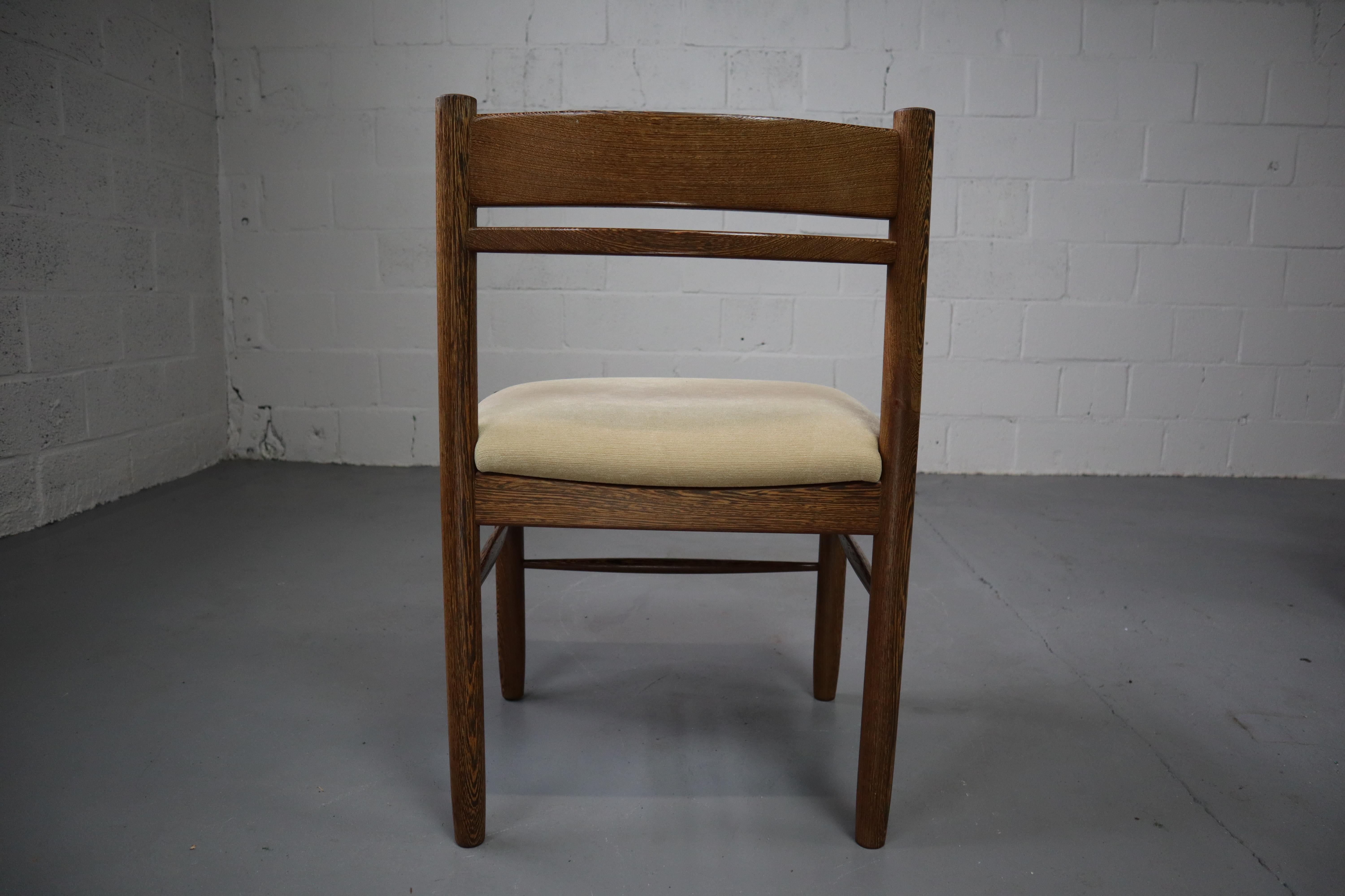 Set of Six Solid Wengé Dining Chairs, 1960s 5
