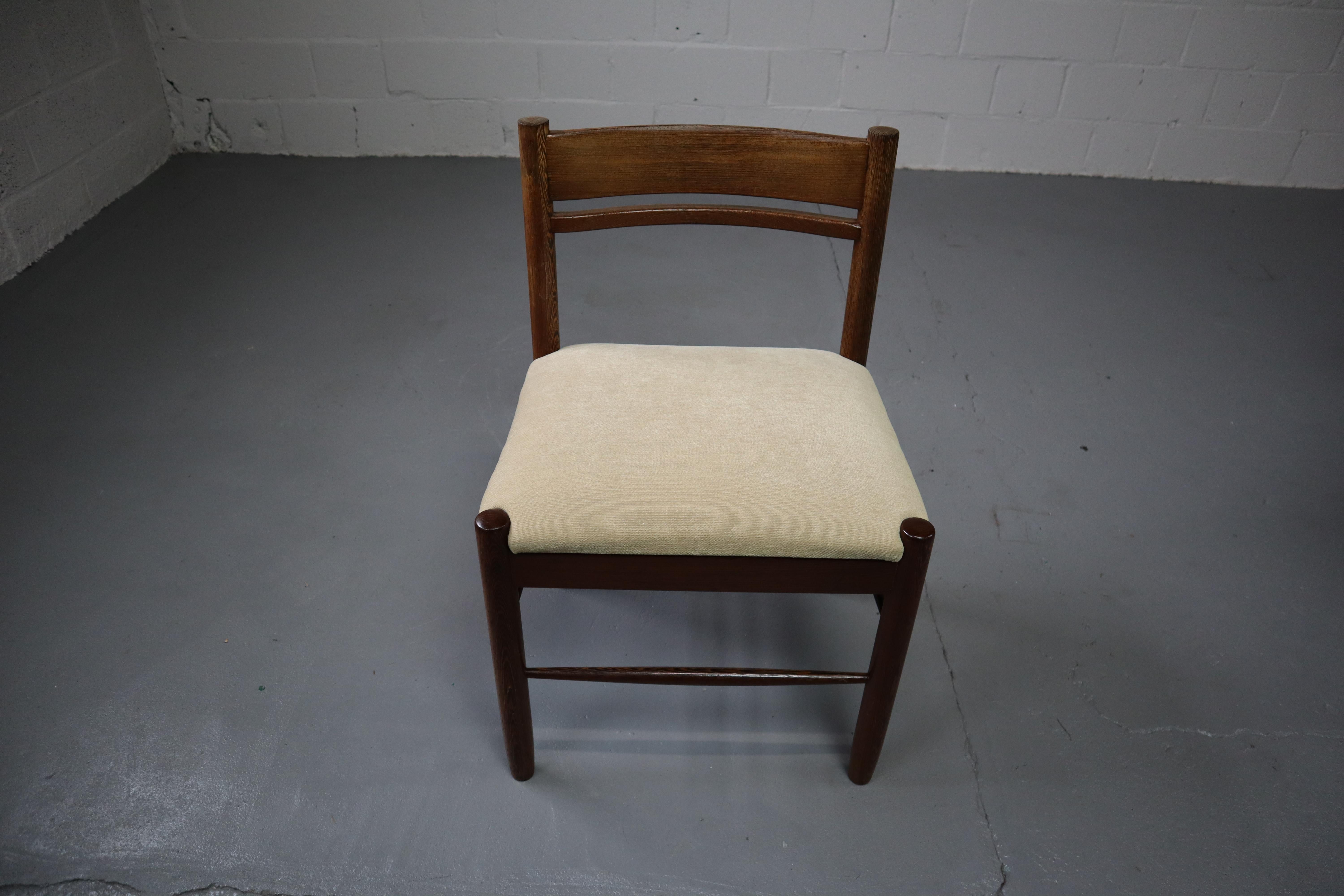 Set of Six Solid Wengé Dining Chairs, 1960s 10