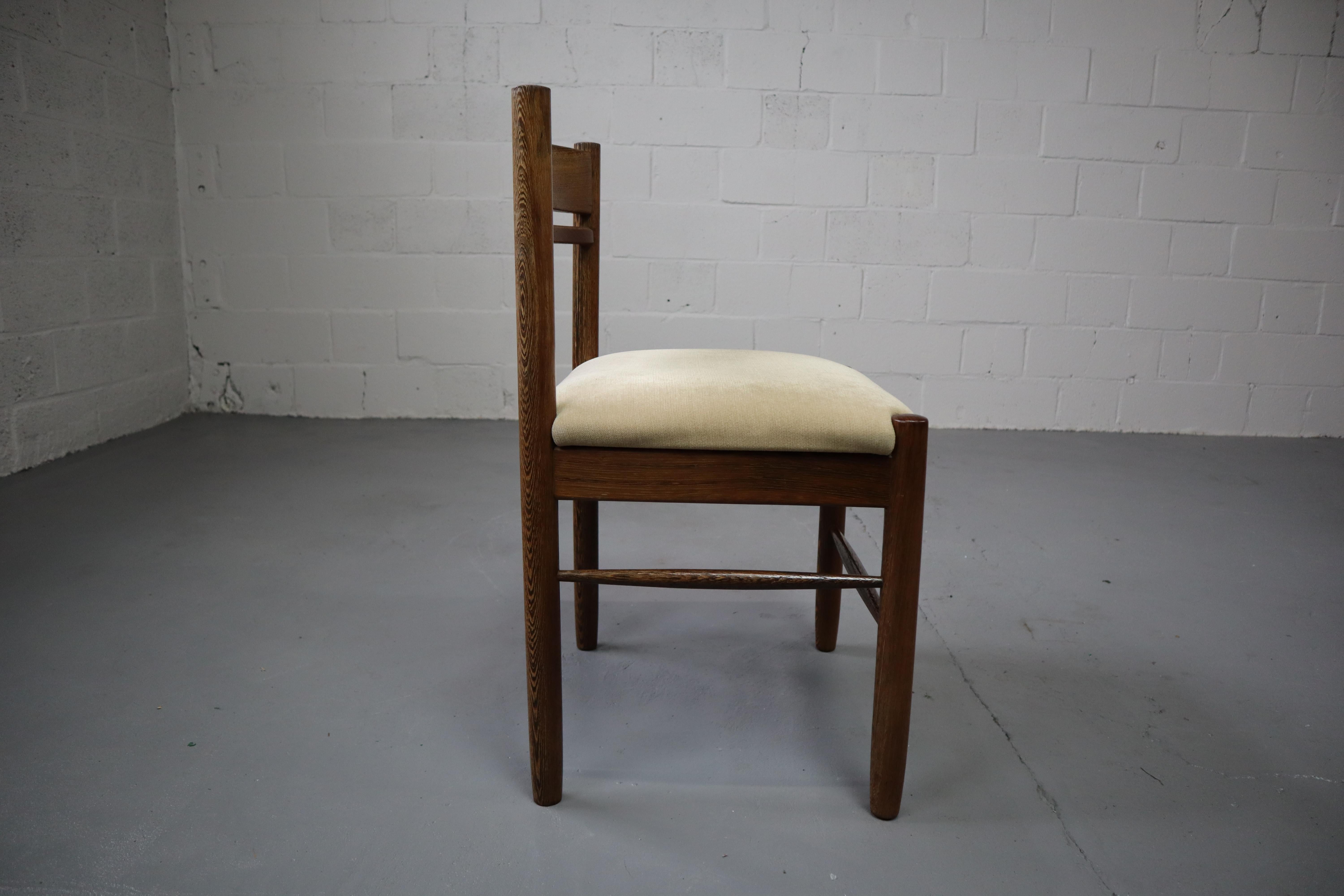 Set of Six Solid Wengé Dining Chairs, 1960s 2