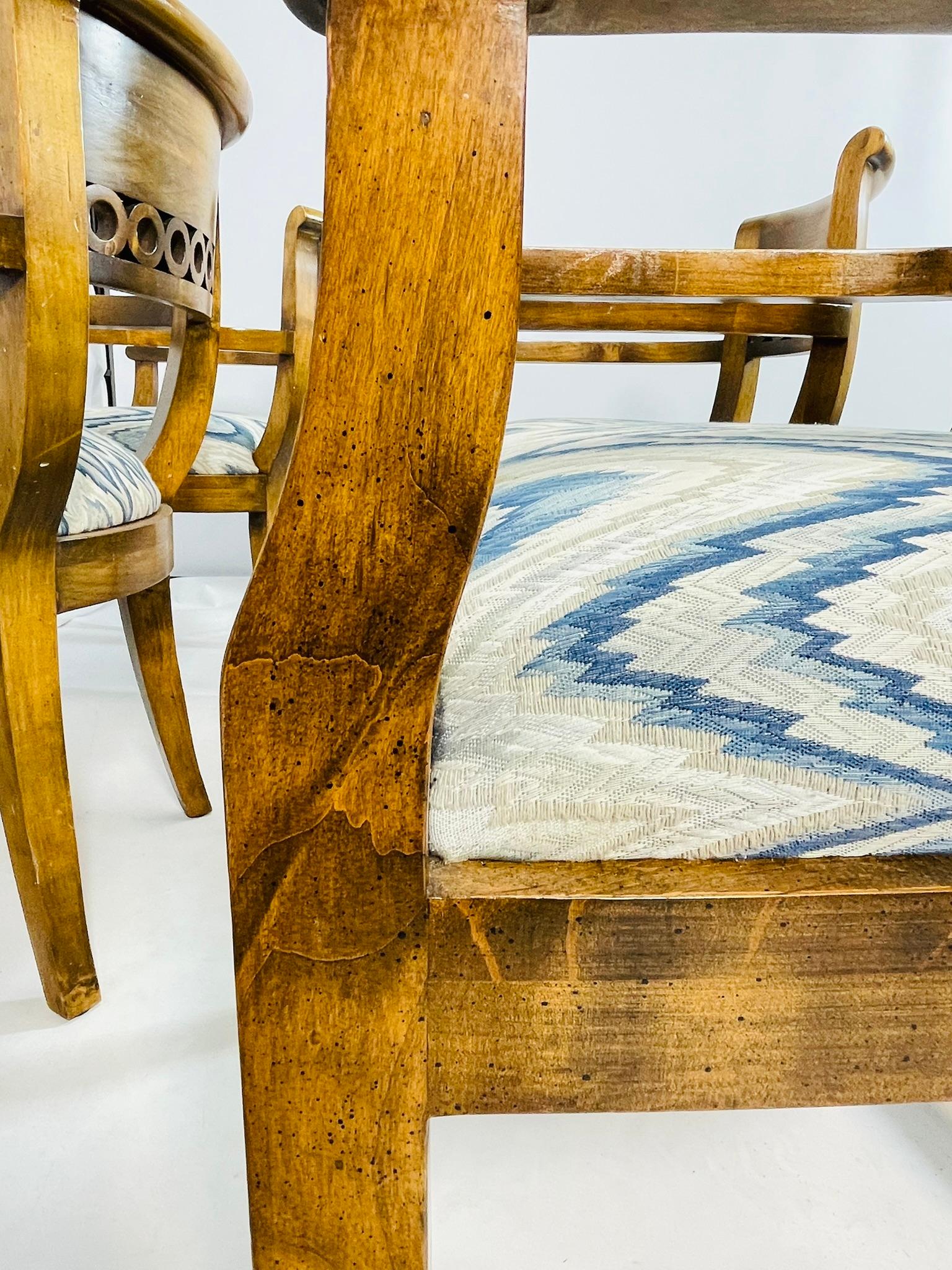 Set of Six Solid Wood Dining Room Armchairs, USA 1970s For Sale 3