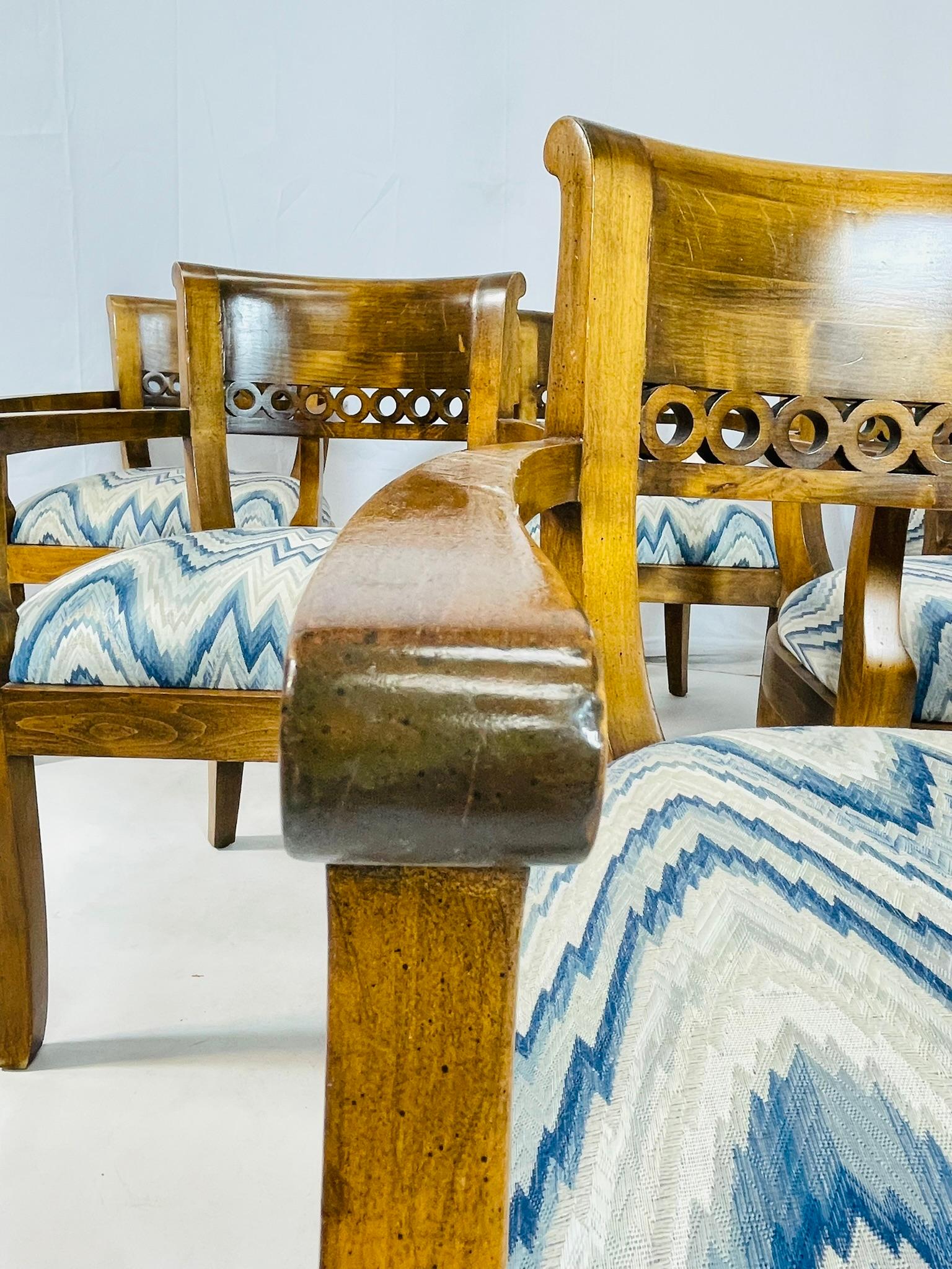 Set of Six Solid Wood Dining Room Armchairs, USA 1970s For Sale 6