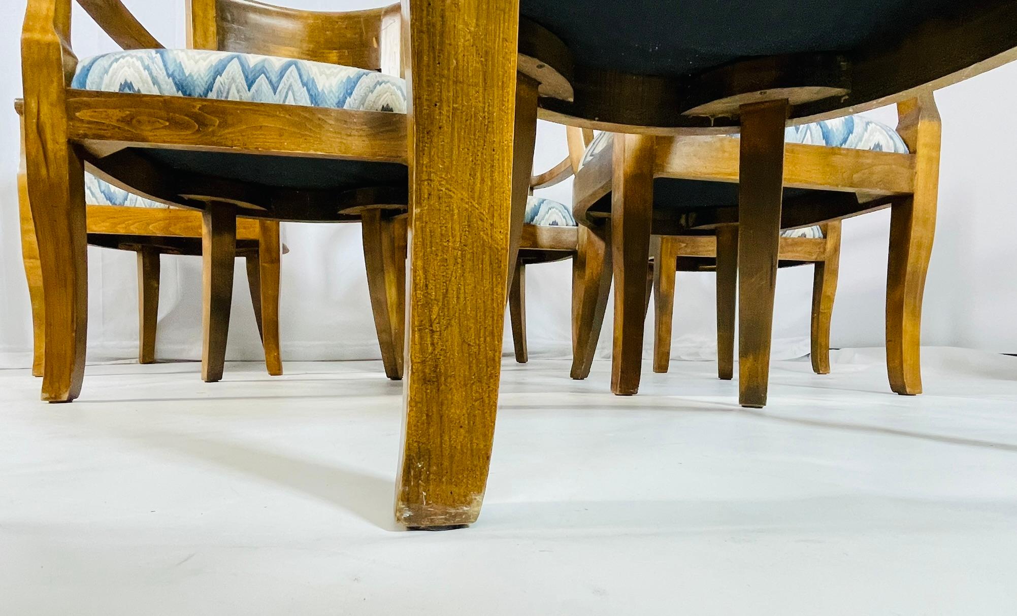 Set of Six Solid Wood Dining Room Armchairs, USA 1970s For Sale 7
