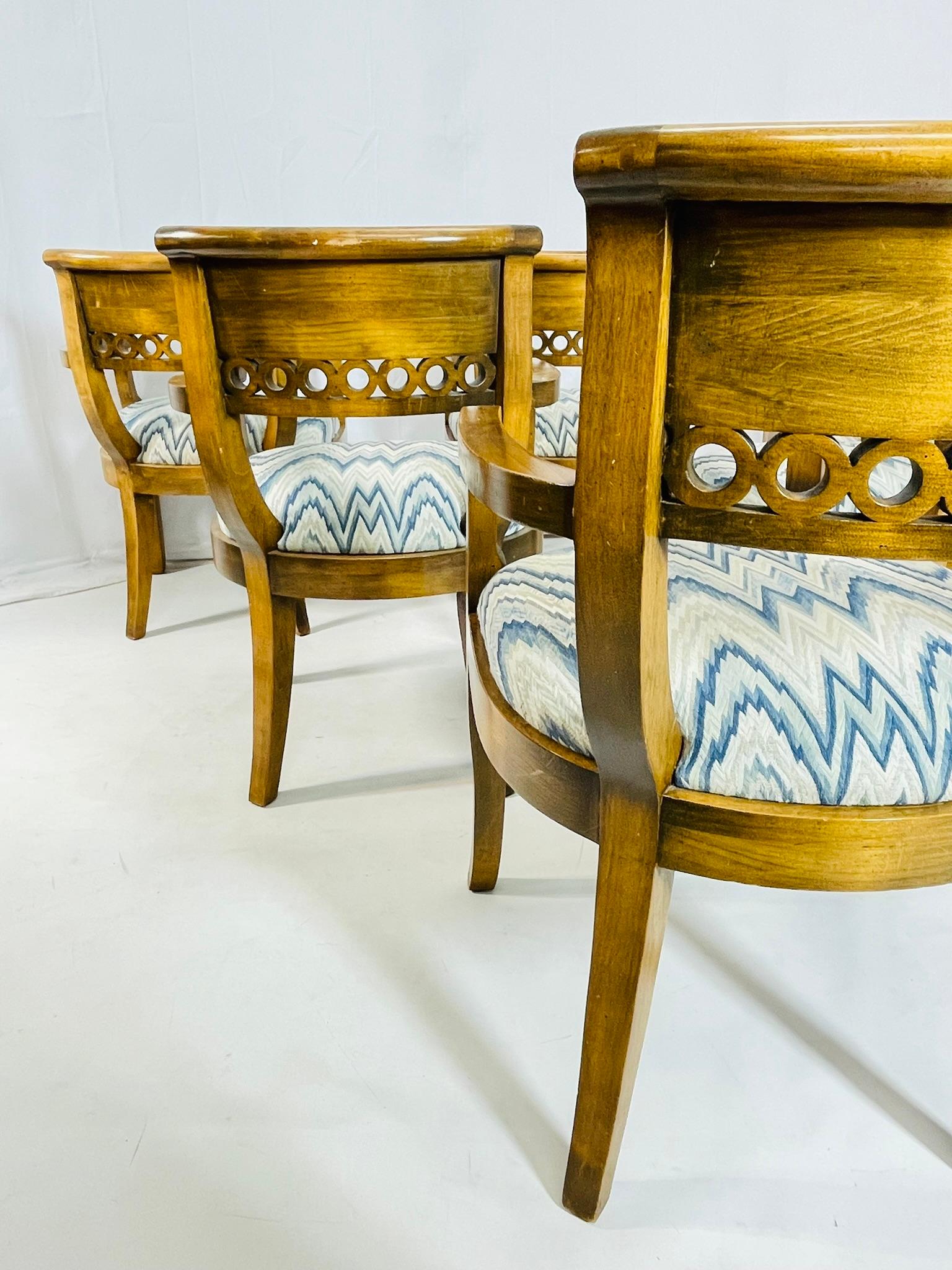 Set of Six Solid Wood Dining Room Armchairs, USA 1970s For Sale 8