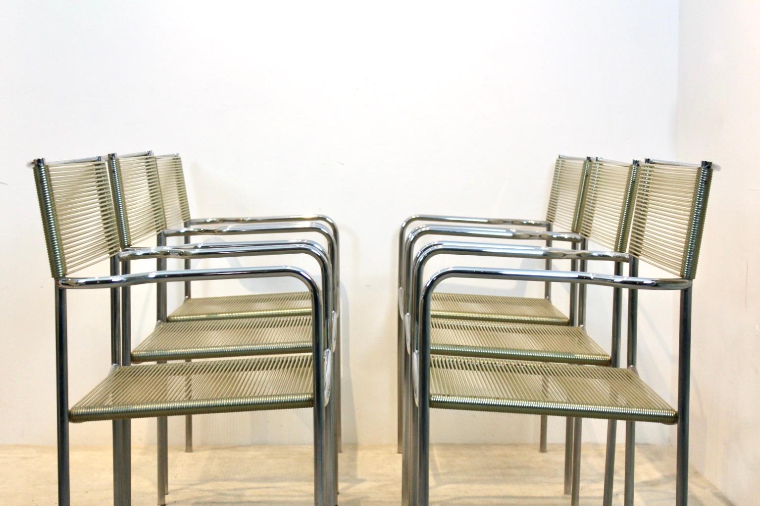 Set of Six Spaghetti Chairs by Giandomenico Belotti for Alias, Italy, 1970 In Good Condition In Voorburg, NL