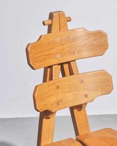 Set of Six Spanish  Brutalist Dining Chairs c.1970s