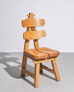 Set of Six Spanish  Brutalist Dining Chairs c.1970s