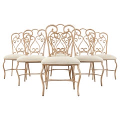 Set of Six Spanish Colonial Style Painted Iron Garden Chairs
