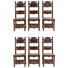 Set of Six Spanish Style Dining Chairs