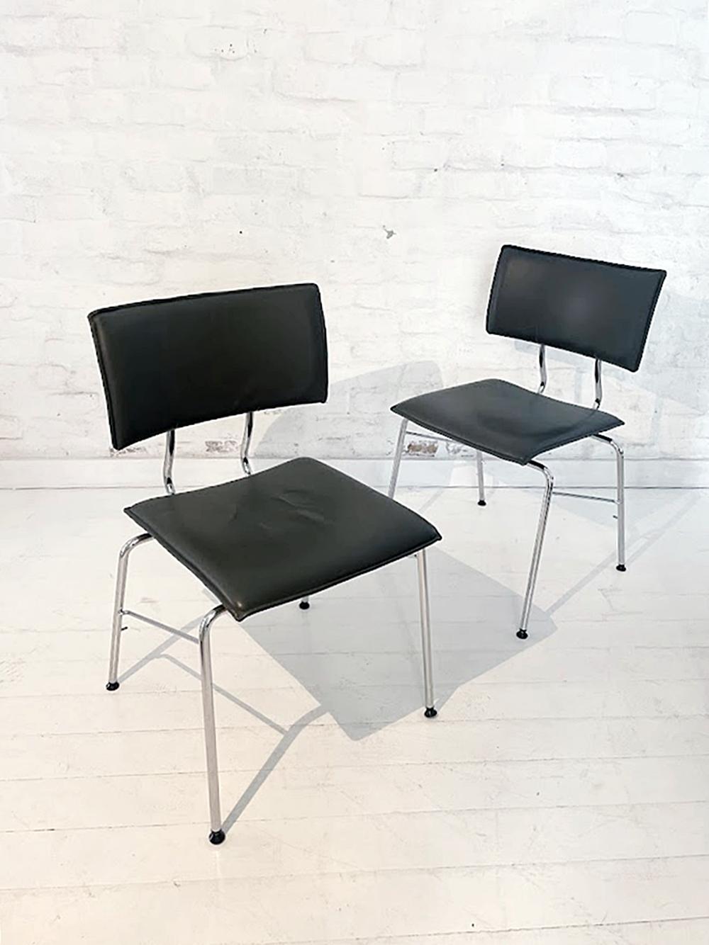 Set of Six Sparta Leather Chairs by Christoph Hindermann for Dietiker 1990s For Sale 13