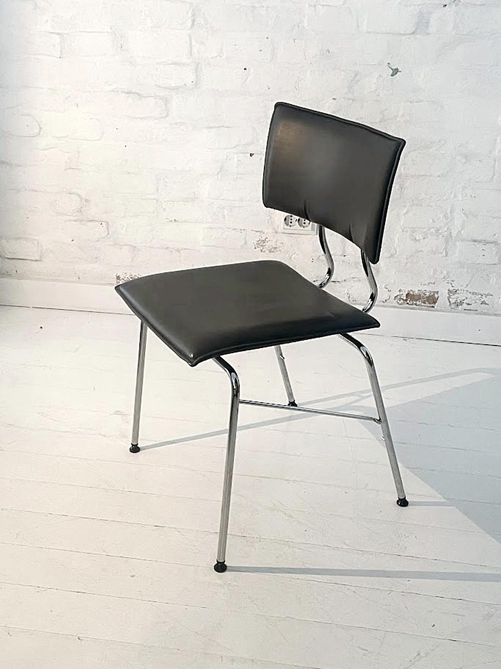 Modern Set of Six Sparta Leather Chairs by Christoph Hindermann for Dietiker 1990s For Sale