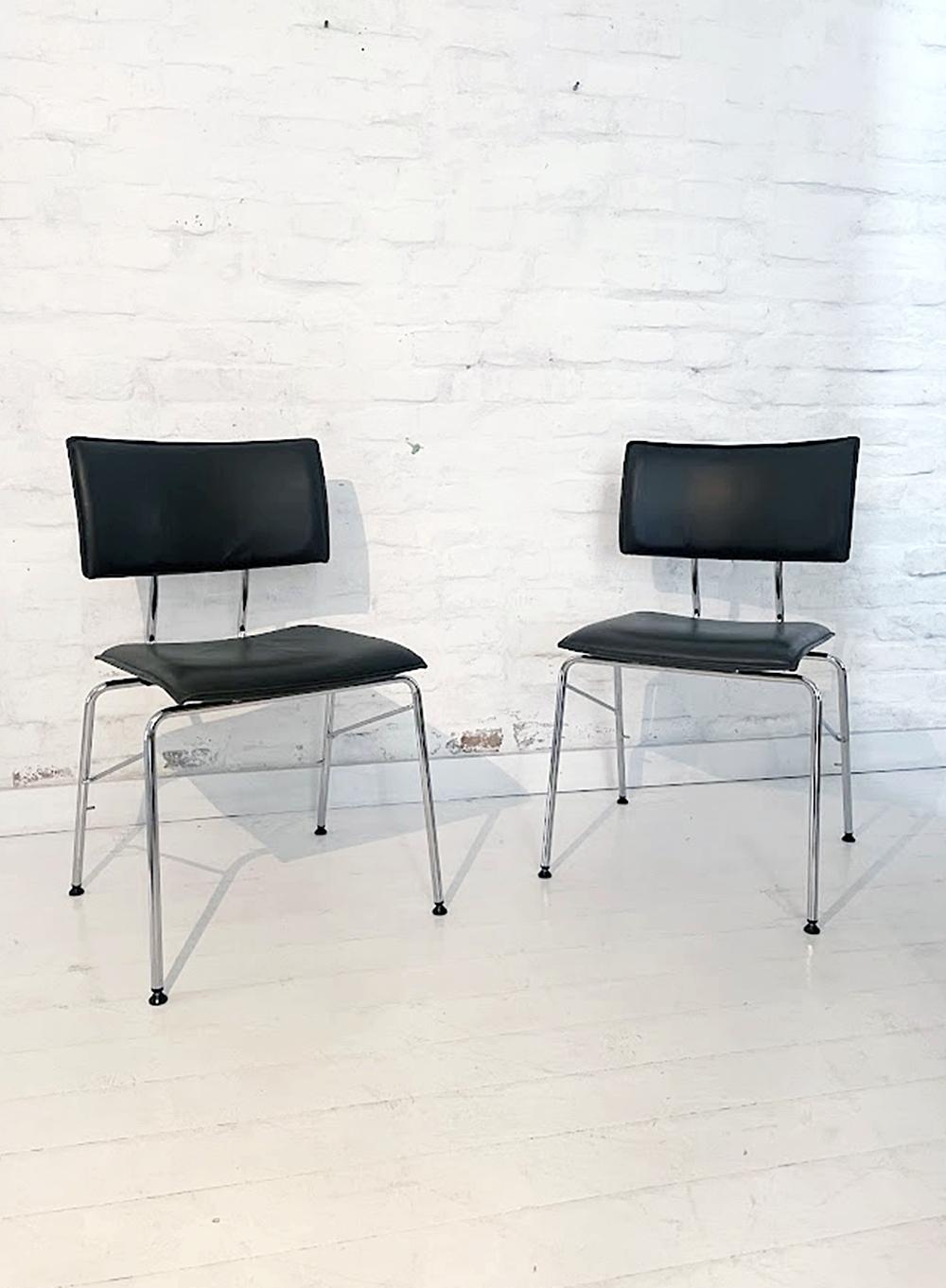 Set of Six Sparta Leather Chairs by Christoph Hindermann for Dietiker 1990s In Good Condition For Sale In Debrecen, HU