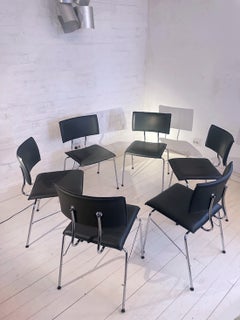 Set of Six Sparta Leather Chairs by Christoph Hindermann for Dietiker 1990s