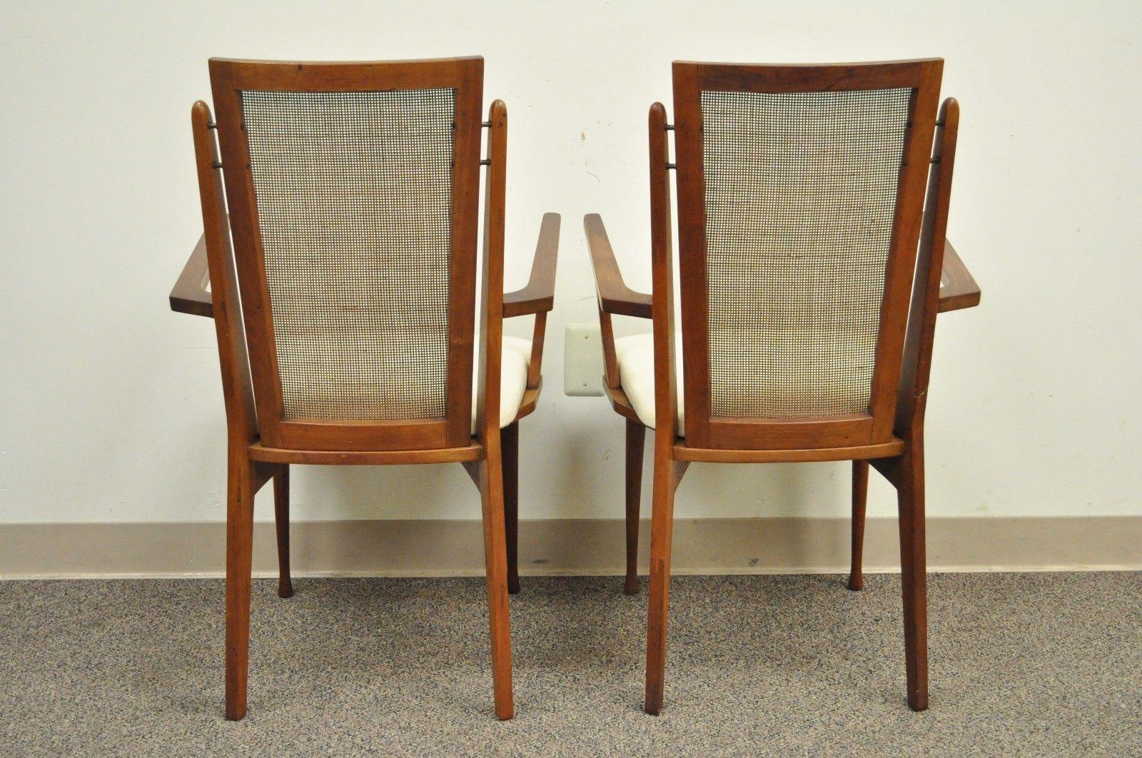 Set of Six Specialty Woodcraft Midcentury Danish Modern Cane Teak Dining Chairs For Sale 5