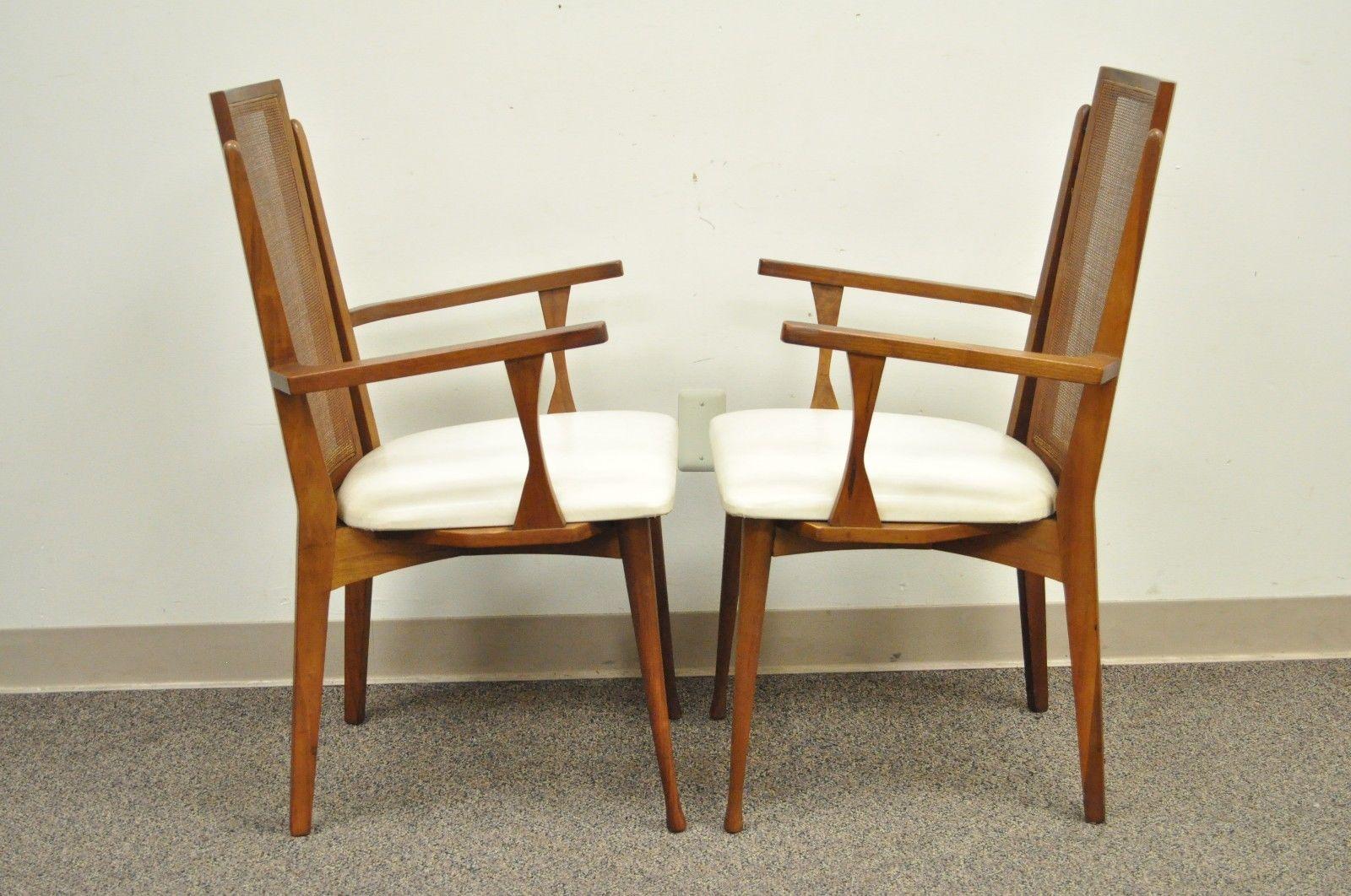 Set of Six Specialty Woodcraft Midcentury Danish Modern Cane Teak Dining Chairs For Sale 2