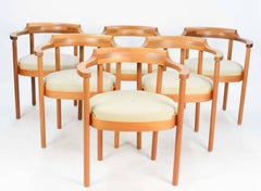 Set of Six Spectacular Henning Jensen & Torben Valeur Armchairs for Munch