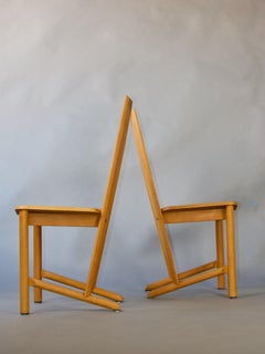 Satz von sechs Søren Nissen & Ebbe Gehl Esszimmerstühlen aus Buche, Seltz, Frankreich, 1980er Jahre