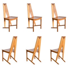 Set of Six Søren Nissen & Ebbe Gehl Dining Chairs in Beech, Seltz, France, 1980s