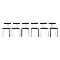 Set of Six Stackable French Dining Chairs, Artelano Style, 1980s