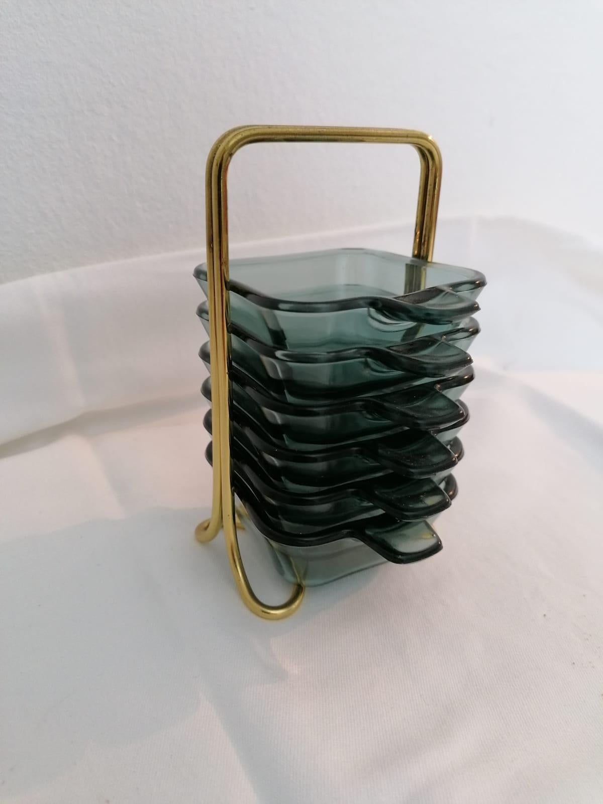 Mid-Century Modern Set of Six Stacking Ashtrays by Wilhelm Wagenfeld for WMF For Sale