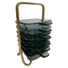 Set of Six Stacking Ashtrays by Wilhelm Wagenfeld for WMF