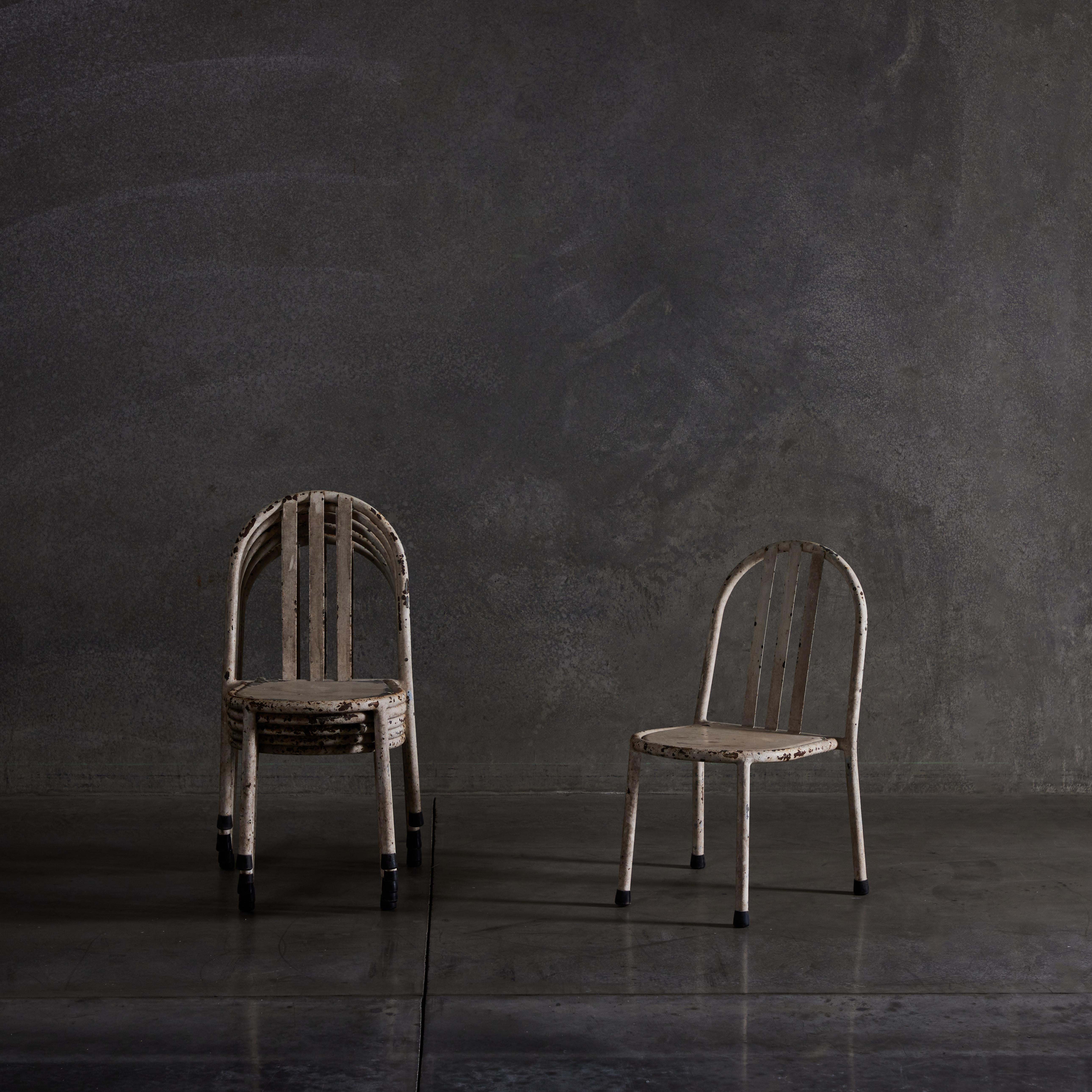 Mid-20th Century Set of Six Stacking Chairs by Robert Mallet Stevens For Sale