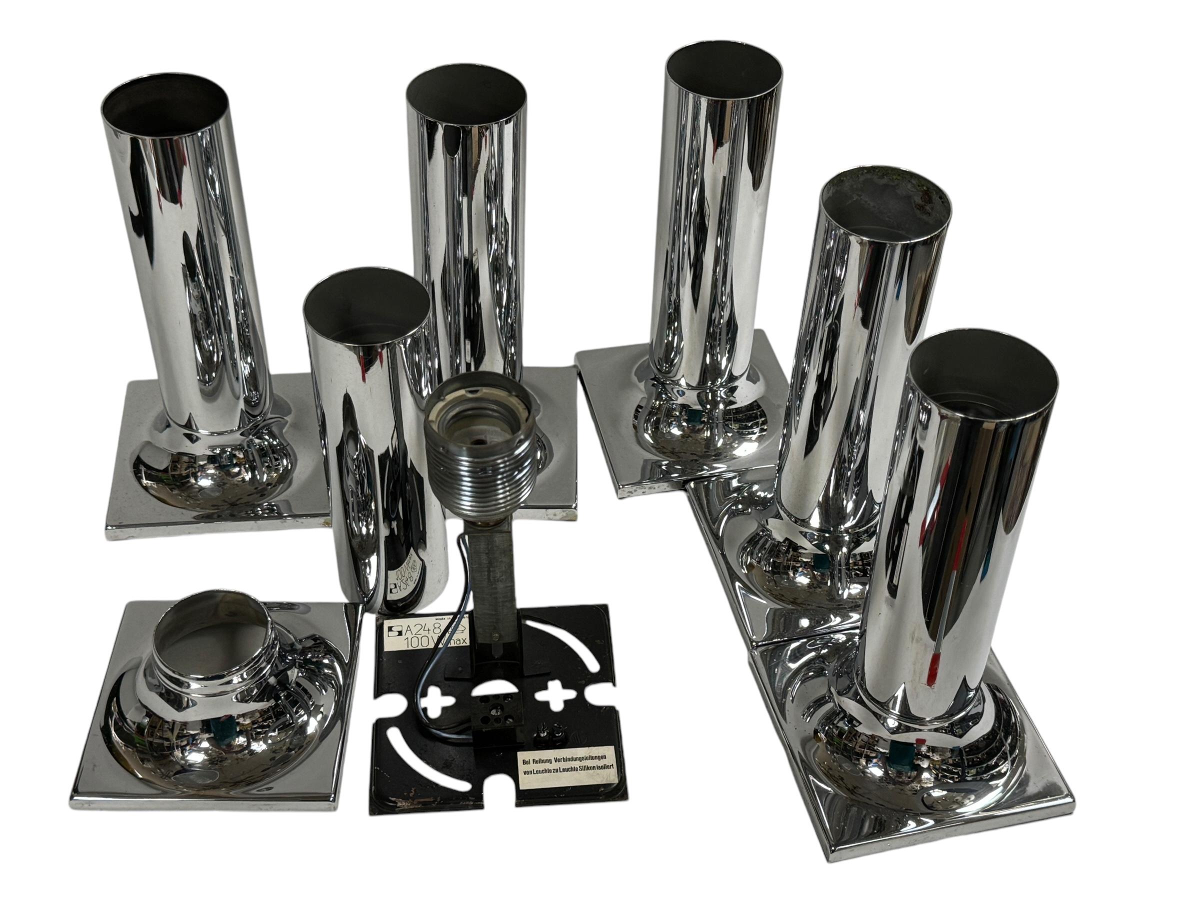 Ensemble de six lampes à tube en staff pour plafond ou mur Design/One par Rolf Krüger, Allemagne en vente 3