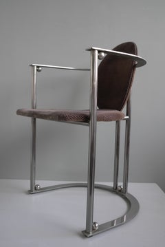 Set of Six Stainless steel 1970s Dining Chairs by Belgo Chrom Dewulf