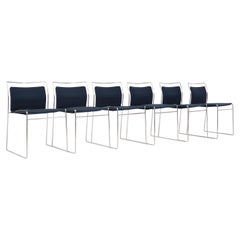 Set of Six Steel and Cotton Chairs by Kazuhide Takahama