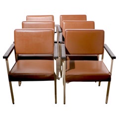 Used Set of Six Steelcase Paddle Arm Dining Chairs