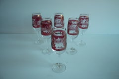 Set of six stemmed glasses, Bohemia Crystal, 1990s.